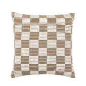 Check Woven Cushion - Taupe